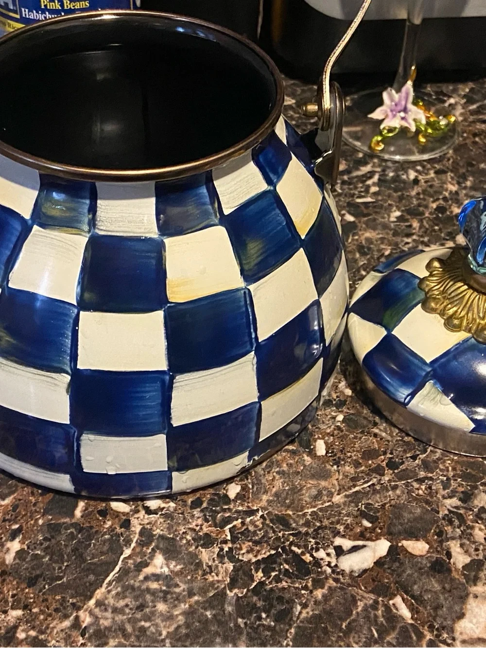 MACKENZIE-CHILDS royal check 2quart tea pot